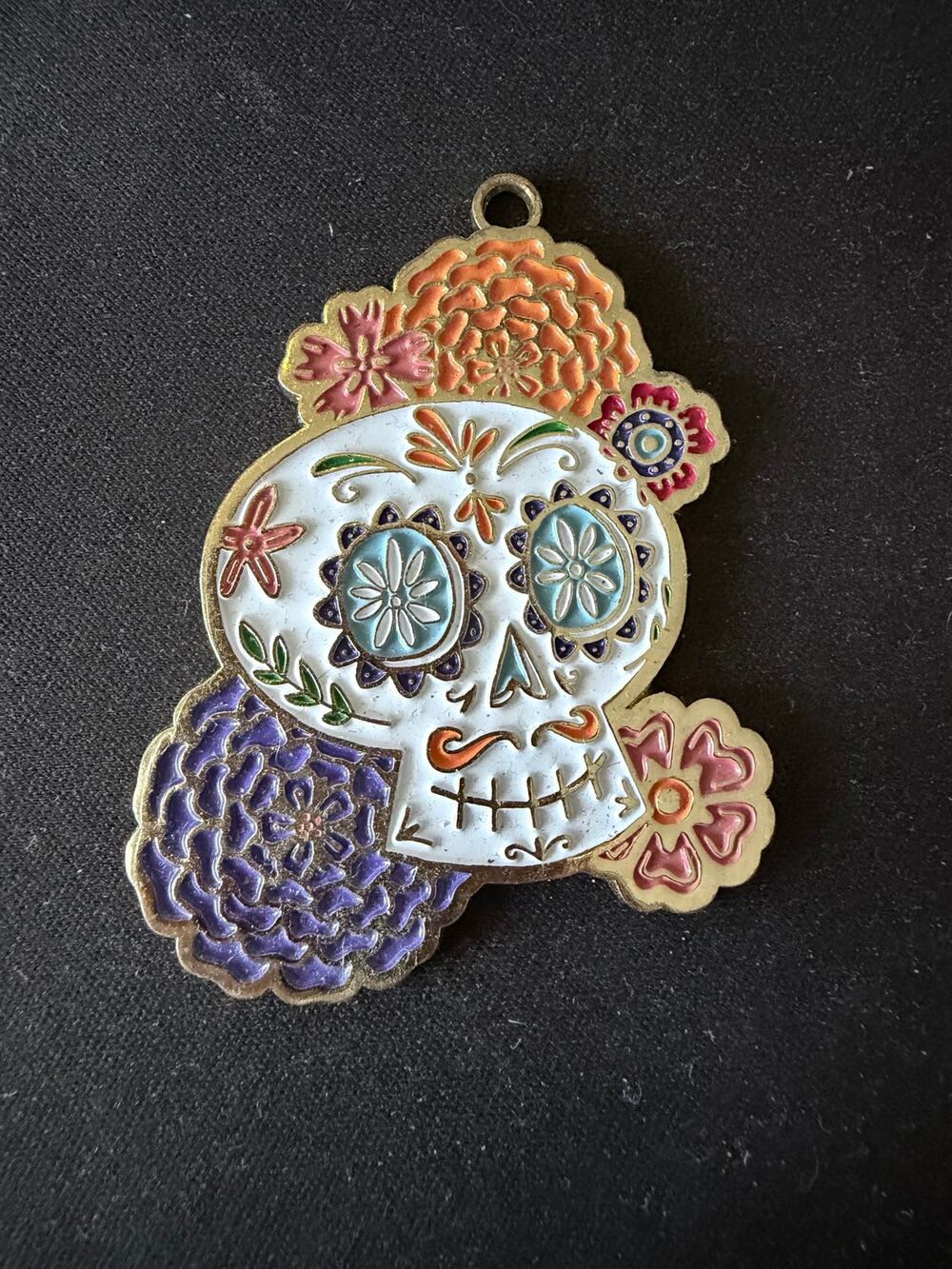 Disney Pixar sugar skull gold tone pendant piece jewelry numbered